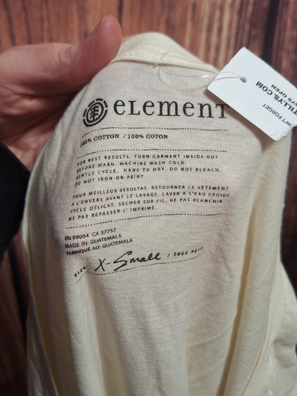 Element Women's Cream Graphic Logo T-Shirt - Navy Print Size XS - Picture 5 of 5